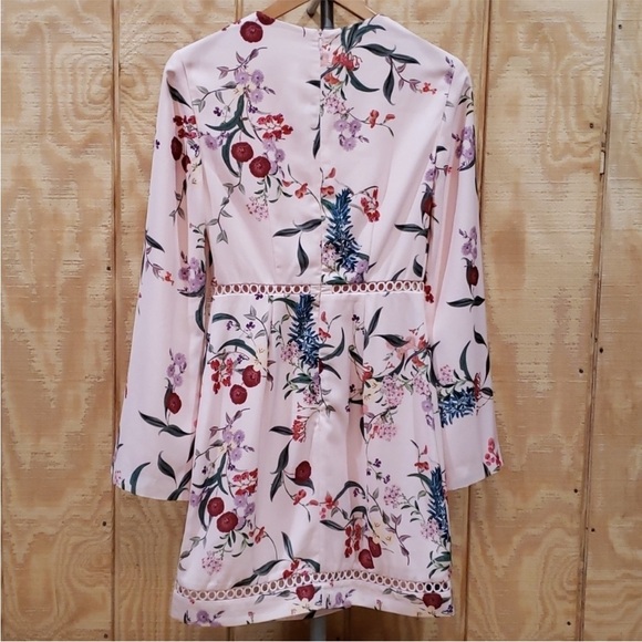 Size S women Keepsake The Label Pink Floral Embroidered Cut Out Dress date night - Picture 3 of 8